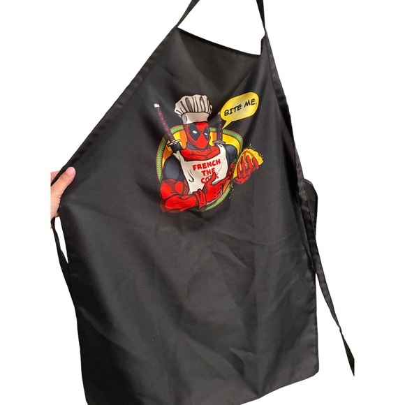 Marvel Other - Marvel Deadpool Bite Me French The Cook Black Graphic Kitchen BBQ Apron Taco